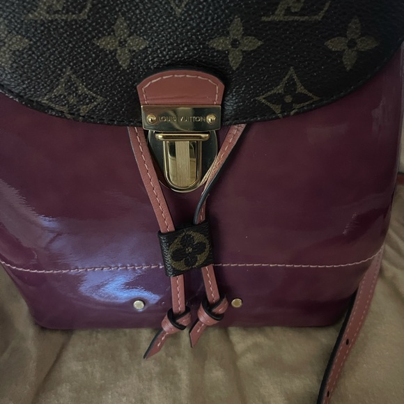 Louis Vuitton Hot Springs Vernis Patent Leather + Monogram Backpack Vieux Rose - Picture 3 of 14